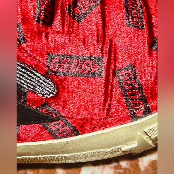 GOLDEN GOOSE DELUXE Red Velvet Pull On Socks Sneakers Size 8 fits 7.5 also - Picture 8 of 13